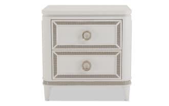 Glitz White 2 Drawer Nightstand