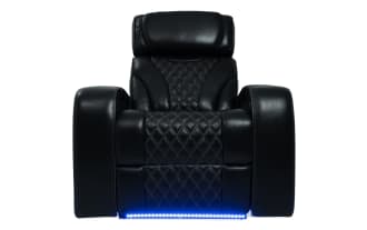 Premier Black Leather Massaging Power Lift Recliner with Power Headrest