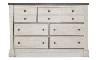 Beaumont White & Gray 7 Drawer Dresser