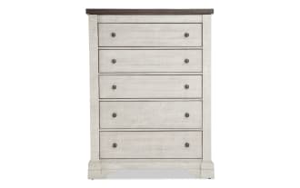 Beaumont White & Gray 5 Drawer Lift-Top Chest