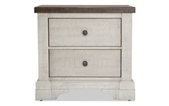 Beaumont White & Gray 2 Drawer Nightstand