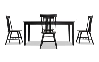 Dallas 5 Piece Black Dining Set