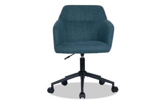 Bettie Upholstered Teal Adjustable Swivel Office Chair