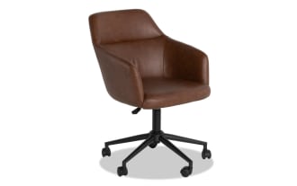 Bettie Brown Faux Leather Adjustable Swivel Office Chair