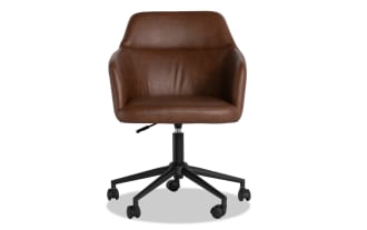 Bettie Brown Faux Leather Adjustable Swivel Office Chair