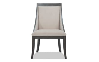 Coco II Gray & Beige Solid Back Upholstered Dining Chair