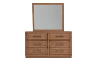 Brentwood Light Oak 6 Drawer Dresser & Mirror