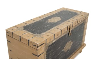 Beige & Brown 40'' Accent Trunk