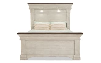 Beaumont Queen White & Gray Platform Storage Bed