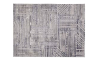 Linea 5' x 7' Cream & Charcoal Abstract Shag Rug