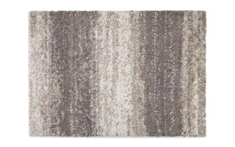Oliver 8' x 10' White & Gray Striped Shag Rug