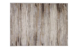 Theo 5' x 7' Beige & Green Striped Rug