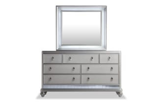 Diva II Platinum 7 Drawer Dresser & Mirror
