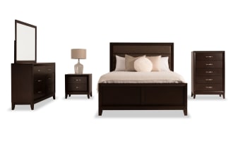 Tremont 5 Piece King Espresso Panel Bedroom Set