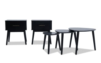 Bettie 3 Piece Black Nesting Coffee Table & 2 End Table Set