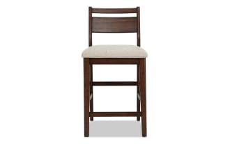 Mango Brown & Beige Panel Back Counter Height Stool