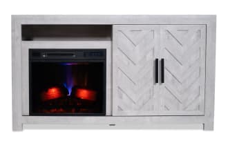 Calvin 59.5'' White Fully Assembled Fireplace and TV Stand