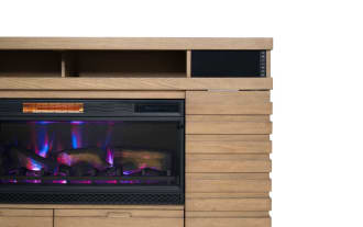 Ember 70'' Natural Fully Assembled Fireplace and TV Stand