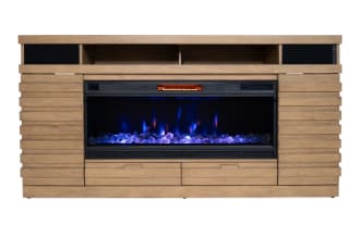Ember 70'' Natural Fully Assembled Fireplace and TV Stand