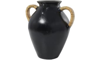 19'' Black Terracotta Vase