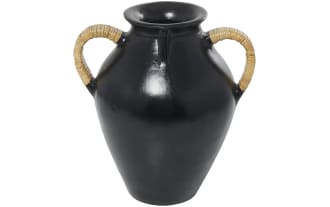 19'' Black Terracotta Vase