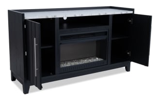 Solitude 57.5'' Espresso Fully Assembled Electric Fireplace and TV Stand