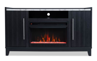 Solitude 57.5'' Espresso Fully Assembled Electric Fireplace and TV Stand