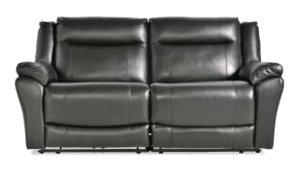 Frontier Black Leather 77'' Power Reclining Loveseat with USB & USB-C Ports