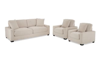 Aspen Beige 86'' Sofa & 2 Chairs