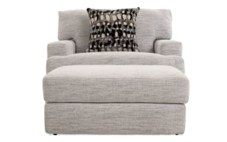 Glacier White Chair & Ottoman