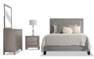 Tremont 4 Piece King Gray Upholstered Bedroom Set