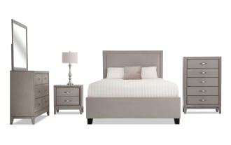 Tremont 5 Piece Queen Gray Upholstered Storage Bedroom Set