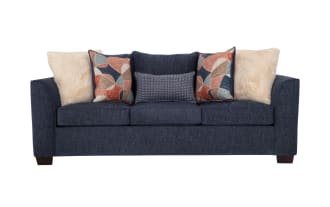 Brynn Navy 91'' Sleeper Sofa with Queen Gel Mattress
