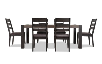 Canyon 7 Piece Gray Faux Leather Dining Set
