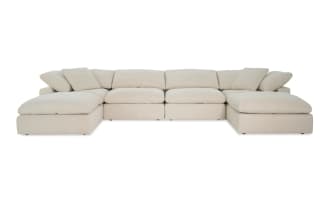 Dream Shell 174'' 6 Piece Modular Sectional with 2 Armless Chairs, 2 Corners, 2 Ottomans