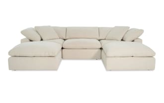 Dream Shell 131'' 5 Piece Modular Sectional with 2 Corners, 2 Ottomans, 1 Armless Chair
