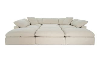 Dream Shell 131'' 9 Piece Modular Sectional with 4 Ottomans, 3 Armless Chairs, 2 Corners