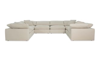 Dream Shell 174'' 8 Piece Modular Sectional with 4 Armless Chairs, 4 Corners