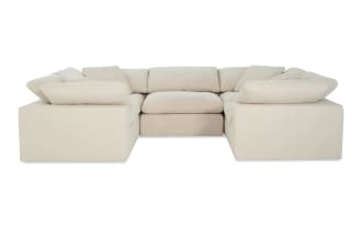 Dream Shell 131'' 5 Piece Modular Sectional with 4 Corners, 1 Armless Chair