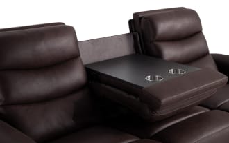 Forte Chocolate 82'' Power Reclining Sofa & Power Gliding Recliner with USB Port