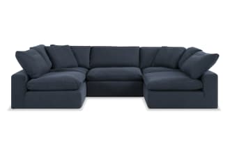 Dream Navy 183'' 5 Piece Modular Sectional with 3 Armless Chairs, 2 Corners