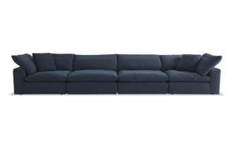 Dream Navy 174'' 4 Piece Modular Sofa with 2 Corners, 2 Armless Chairs