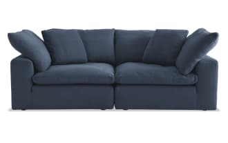 Dream Navy 88'' 2 Piece Modular Loveseat with 2 Corners