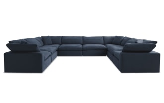 Dream Navy 174'' 8 Piece Modular Sectional with 4 Armless Chairs, 4 Corners