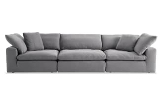Dream Gray 131'' 3 Piece Modular Sofa with 2 Corners, 1 Armless Chair