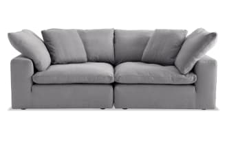 Dream Gray 88'' 2 Piece Modular Loveseat with 2 Corners