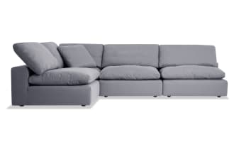 Dream Gray 173'' 4 Piece Modular Sectional with 3 Armless Chairs, 1 Corner