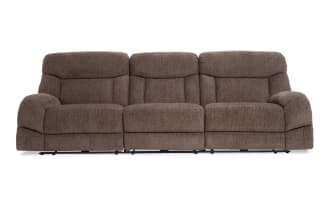 Everest Chocolate 116'' Power Reclining Sofa with Armless Recliner & Power Headrest