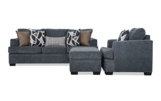 Hannah Gray 92'' Sofa, Chair & Storage Ottoman