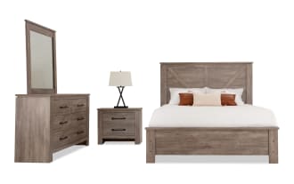 Savannah 4 Piece Queen Brown Bedroom Set